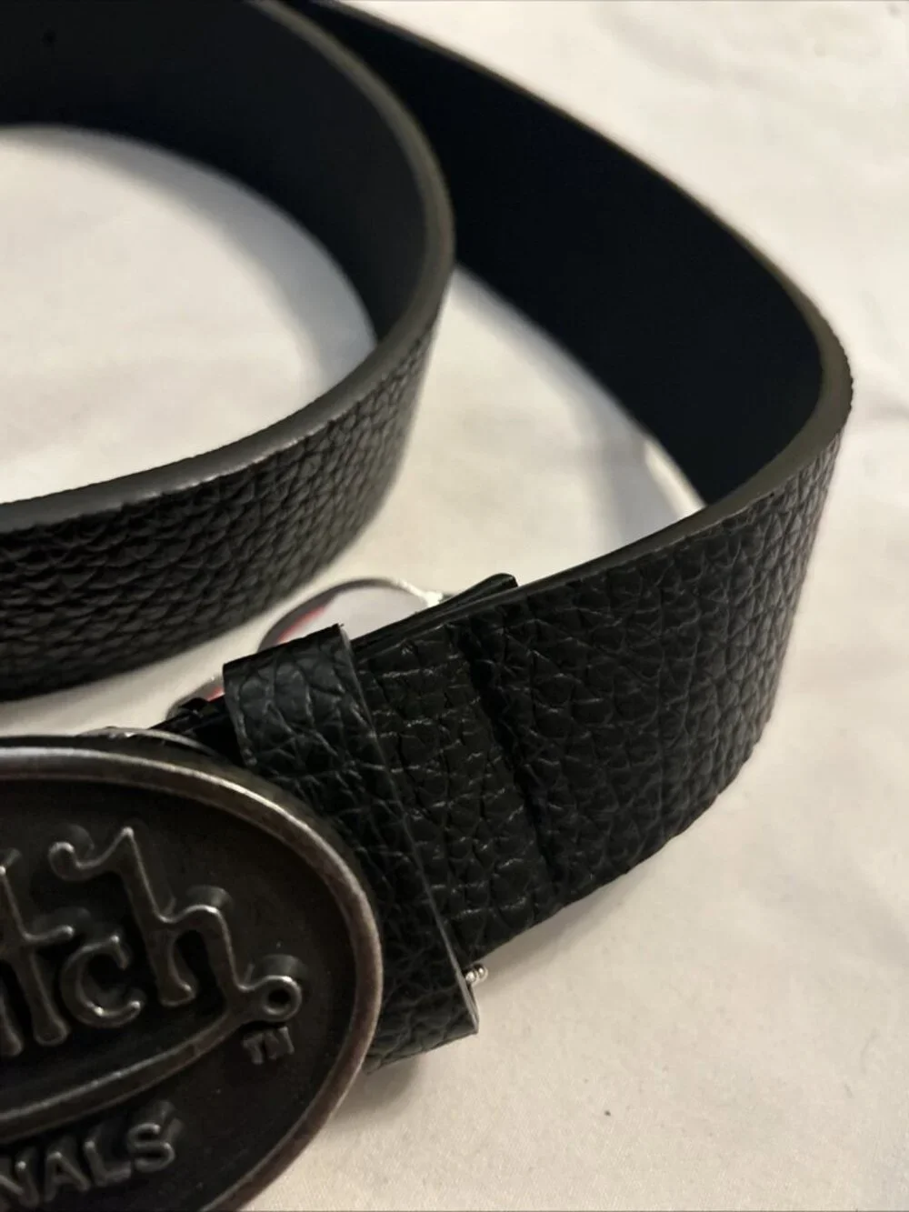 Von Dutch Originals Men's Black Belt Size 32 Adjustable Buckle Blk Silve